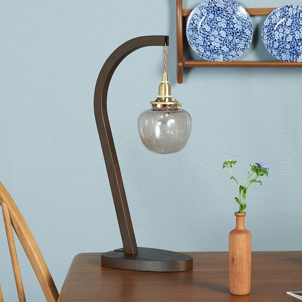 雑貨 スタンド：アッシュ材 WOOD STAND POMME LAMP ウッドスタンド ポムランプ 照明 テーブルライト デスクランプ ガラスシェード インテリア ナイトランプ #84533