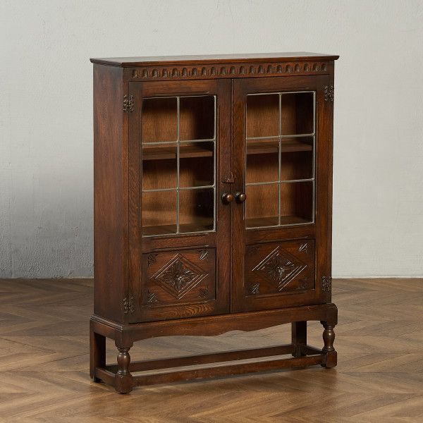 アンティーク　ヴィンテージ　家具　キャビネット　本棚　ブックケース　彫刻　木製 楽天市場】年代物 ブックケース 本棚 キャビネット オーク