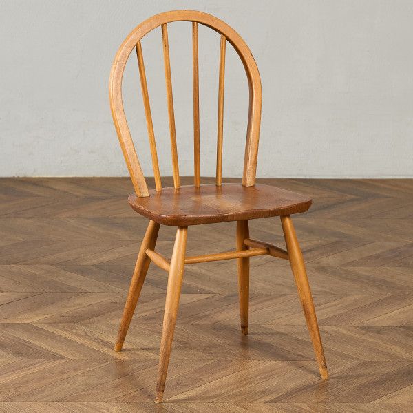 椅子・ソファ イギリス エルム アーコール ERCOL ヴィンテージ 4本 スポーク フープバックチェア ラウンドゴールドラベル ercol 椅子 ダイニングチェア 曲木椅子 材 天然木 英国 シンプル #98198｜camori