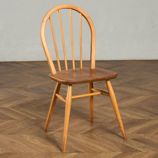 椅子・ソファ イギリス エルム アーコール ERCOL ヴィンテージ 4本 スポーク フープバックチェア ercol 椅子 ダイニングチェア 曲木椅子 材 天然木 英国 シンプル #99249｜camori
