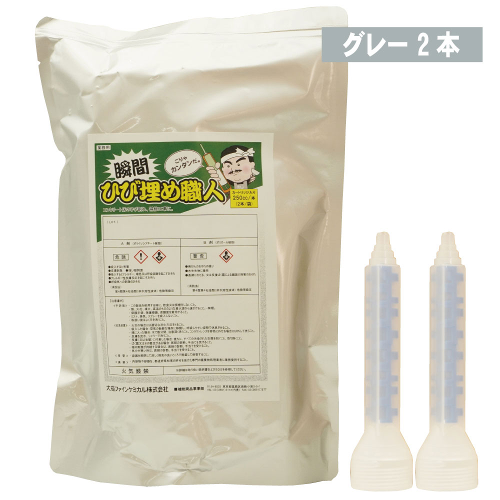 ちょっとの間 ひび割れ埋め技術者 薄墨色 250竓薬莢×2本入 混凝土床のヒビ欠けら 取りつくろう工事用