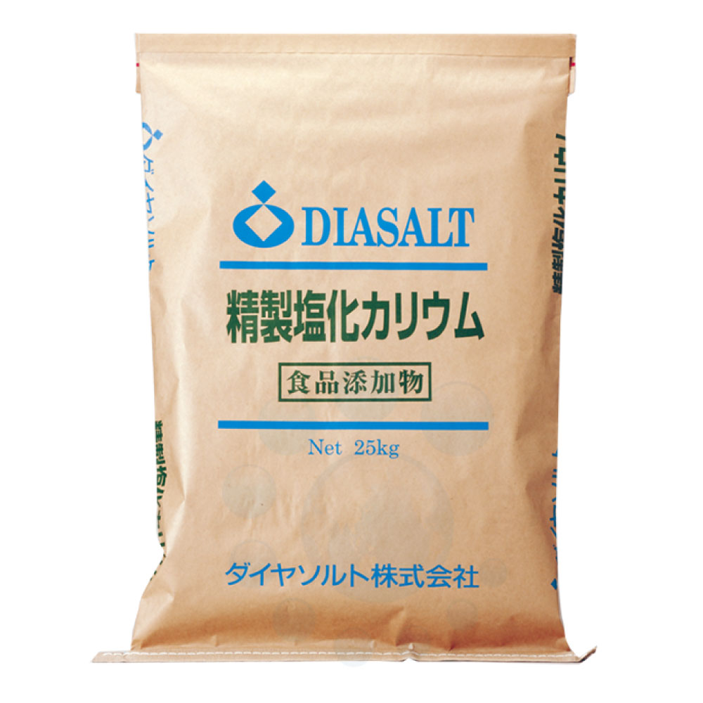 精製 塩化カリウム 25kg 袋入 食品添加物 結晶 調味料 無色 無臭 ダイヤソルト※代引き不可・返品不可・キャンセル不可 【北海道・沖縄・離島配送不可】