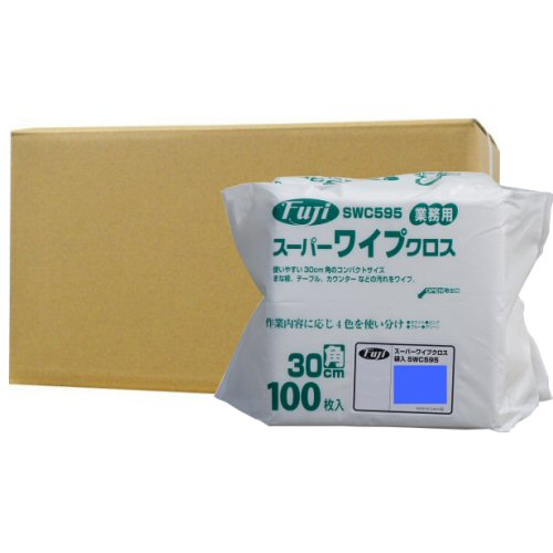 スーパーワイプクロス 袋入 薄っぺら 青色 30糎角 【958300】 100枚×18袋/入れもの フジナップ 御役目用カウンタ差し交わす ふきん 西洋手ぬぐい