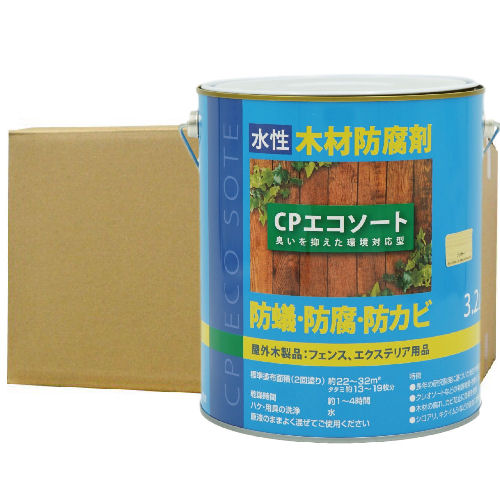 水性木材防腐塗料 防蟻 防虫 防カビ CPエコソート クリア 3.2L×4本 ケミプロ化成