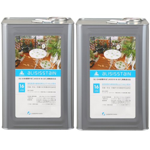 アリシスステイン パリサンダー 16L×2本 ケミプロ化成 白木防御すること絵の具 木製駒寄せ 庭園甲板 木材甲板 木柵 門扉