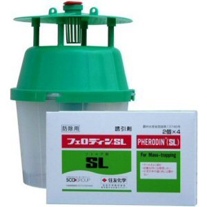 ハスモンヨトウ無くする 雄成虫引きずり込む剤 フェロモン落とし穴 ファネルトラップ1個 ＋フェロディンSL 8個書き割り 【貨物輸送無料】