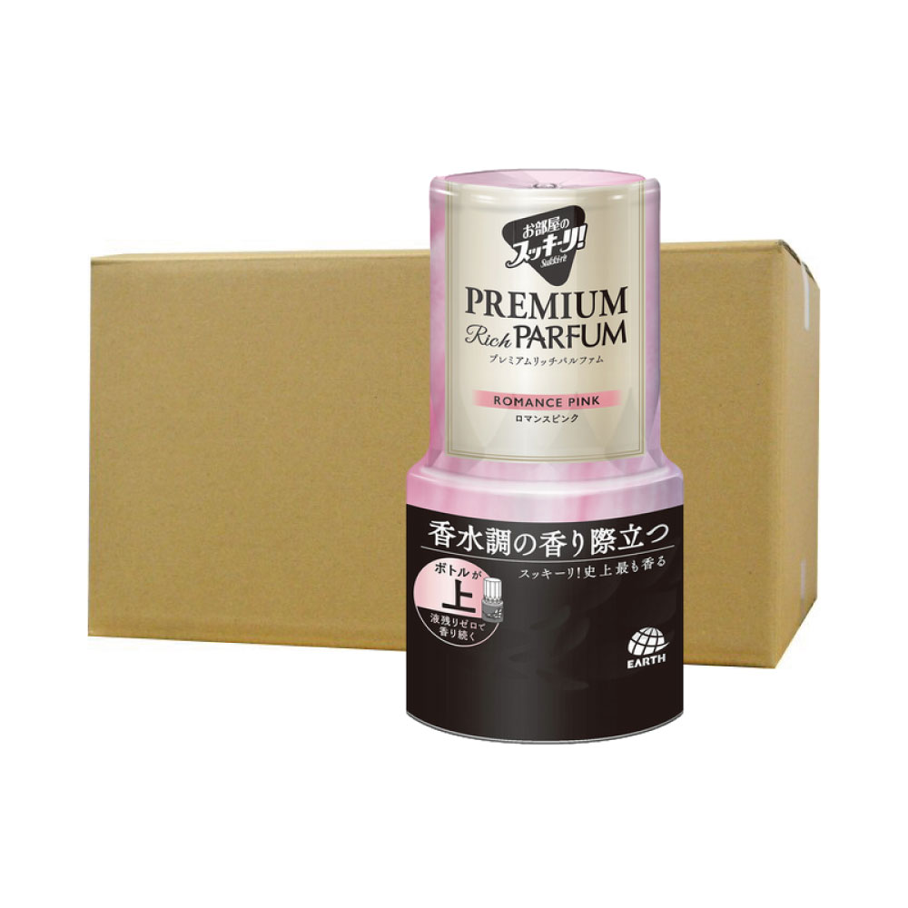 消臭剤 お部屋のスッキーリ！ Sukki-ri！ プレミアムリッチパルファム ロマンスピンク 400ml×16個 アース製薬