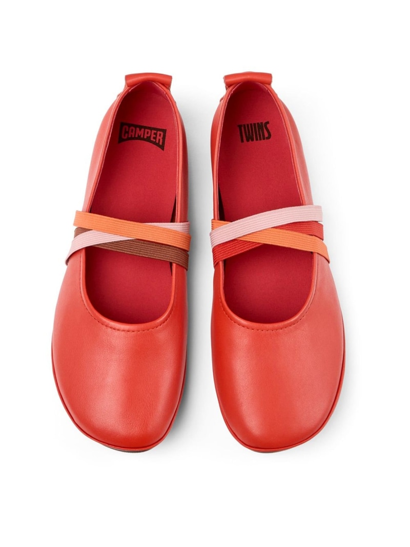 美品★ CAMPER ツインズ エナメル 36 箱付 レッド ブラウン パンプス 美品☆ CAMPER ツインズ エナメル 36 箱付 レッド ブラウン パンプス