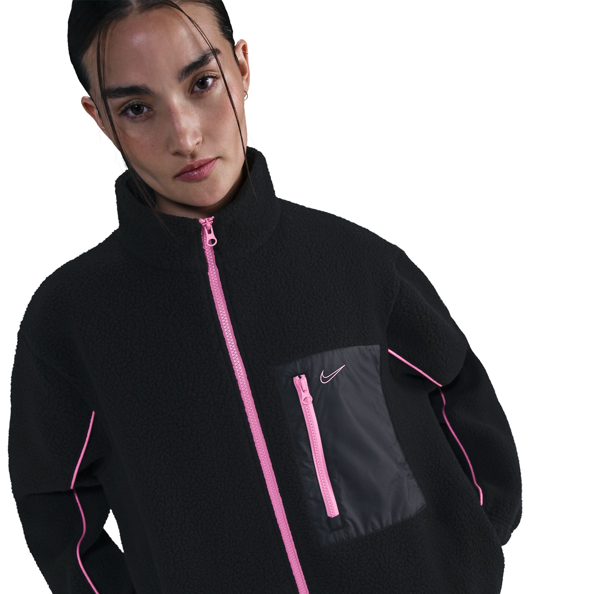 【特別価格】ナイキ(NIKE) ウィメンズ フルジップ ハイパイル フリースジャケット BLACK/BLACK/PLAYFUL(010) IM7485|カンピスタ
