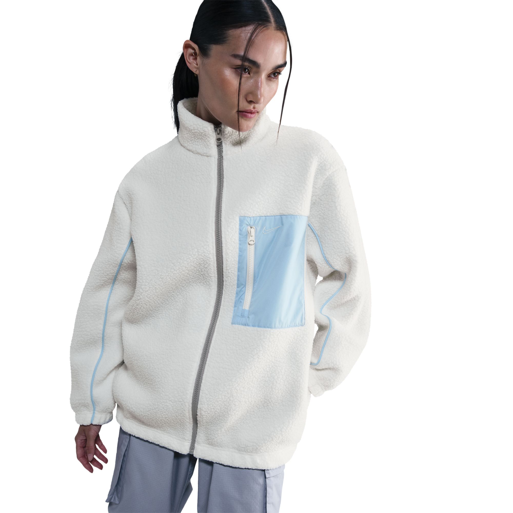 【人並み外れた通貨価値】ナイキ(NIKE) ウィメンズ フルジップ 御機嫌パイル フリースジャケット SAIL/CELESTINE BLUE/(133) IM7485