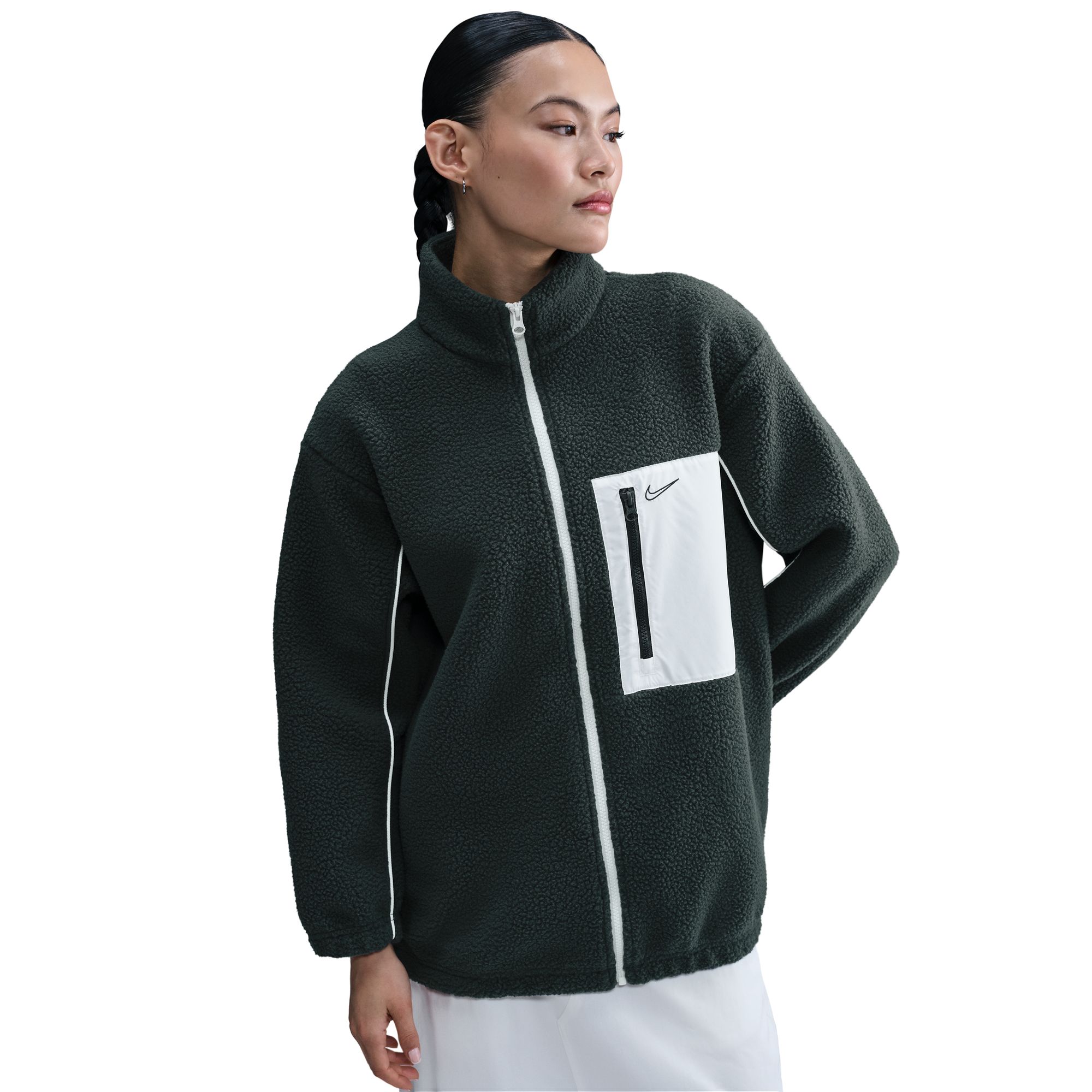 【特別価格】ナイキ(NIKE) ウィメンズ フルジップ ハイパイル フリースジャケット SEAWEED/SAIL/SAIL/SE(390) IM7485｜カンピスタ