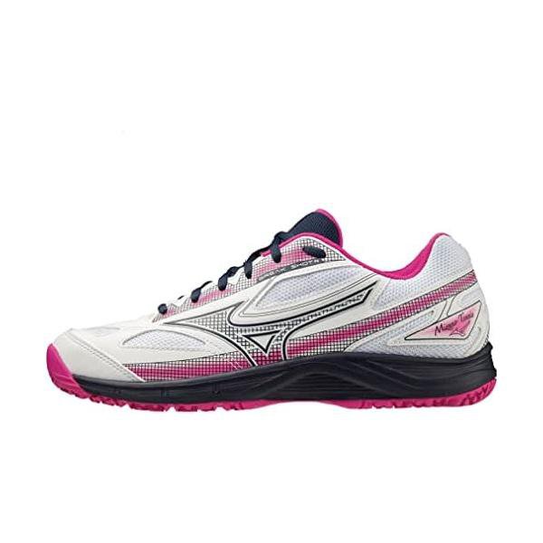 ミズノ(MIZUNO) テニスシューズ ブレイクショット4 OC 61GB234160 ホワイト/ネイビー/ピンク 2E