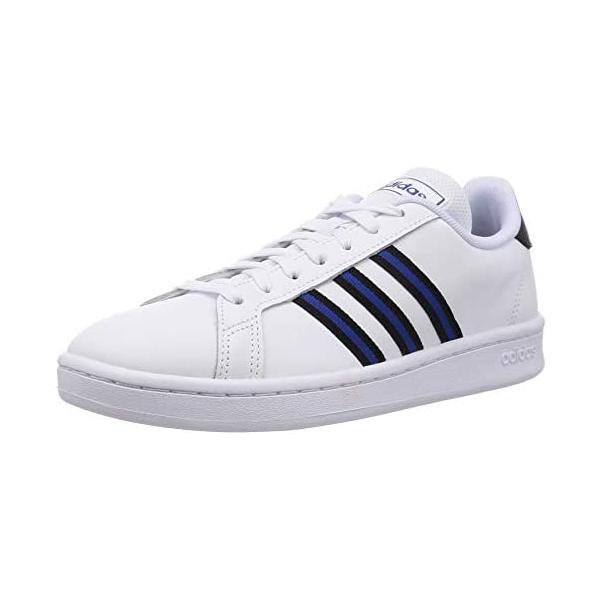 アディダス(adidas) スニーカー グランドコート GVI41 メンズ Fホワイト/Cブラック/Tブルー FV8131