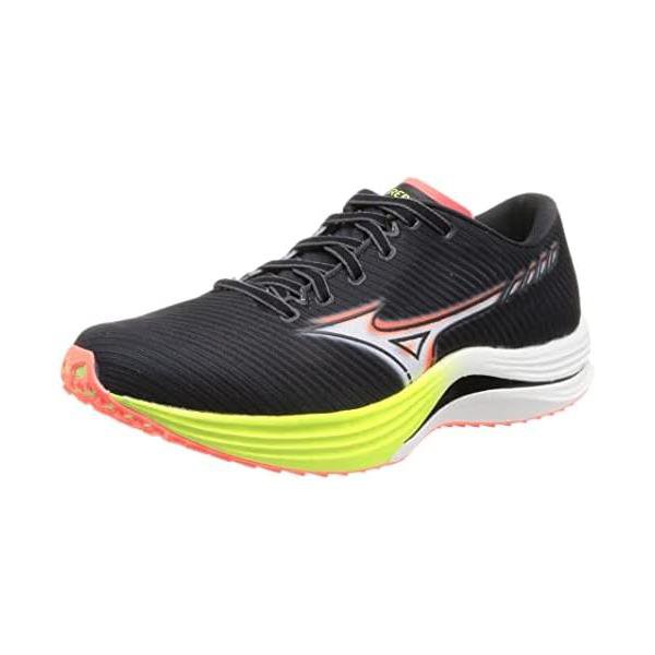 ミズノ(MIZUNO) ランニングシューズ ウエーブリベリオン 軽量 メンズ J1GC211701 ブラック/ホワイト/ライム|カンピスタ
