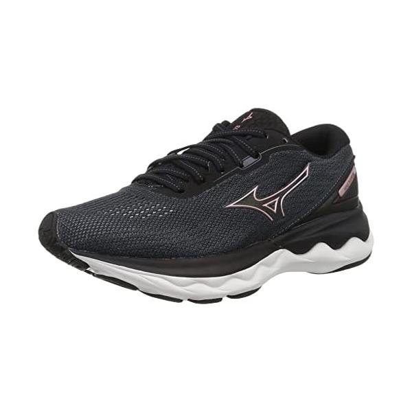 ミズノ(MIZUNO) ランニングシューズ ウエーブスカイライズ3 レディース J1GD2209 ブラック&times;ローズ&times;グレー｜カンピスタ