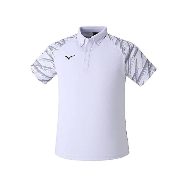 ミズノ(MIZUNO) スイム 水泳 競泳 ポロシャツ N2JC2056 ユニセックス Japanロゴ入り 70:ホワイト/グレー