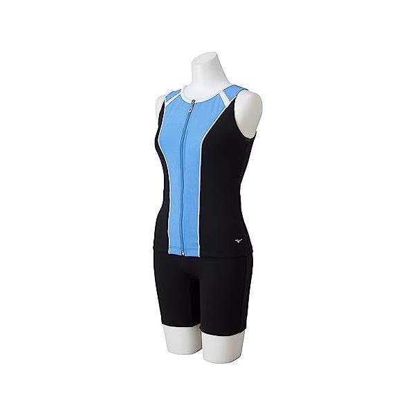 ミズノ(MIZUNO) 水泳 フィットネス水着 レディース セパレーツ 前ファスナー ボタン付 N2JGA841 ブラック/ブルー