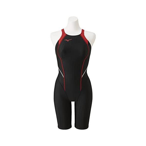 ミズノ(MIZUNO) レース用競泳水着 レディース ストリームエース ハーフスーツ N2MG0220 ブラック×レッド