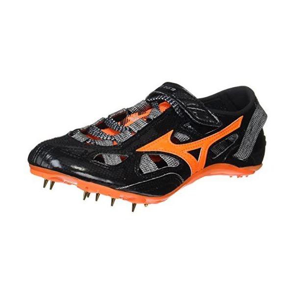 ミズノ(MIZUNO) 大地スパイク クロノインクス9 短距離 U1GA170154 黒いこと/オレンジ色 22.0珊 2E