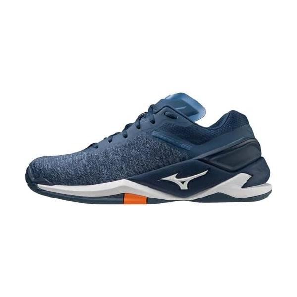 ミズノ(MIZUNO) ハンドボールシューズ ウエーブステルス NEO 幅広 軽量 X1GA200021 ネイビー/ホワイト