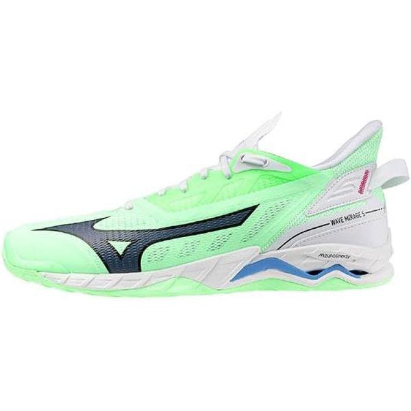 ミズノ(MIZUNO) ハンドボールシューズ ウエーブミラージュ5 X1GA235087 グリーン×ブラック×ブルー