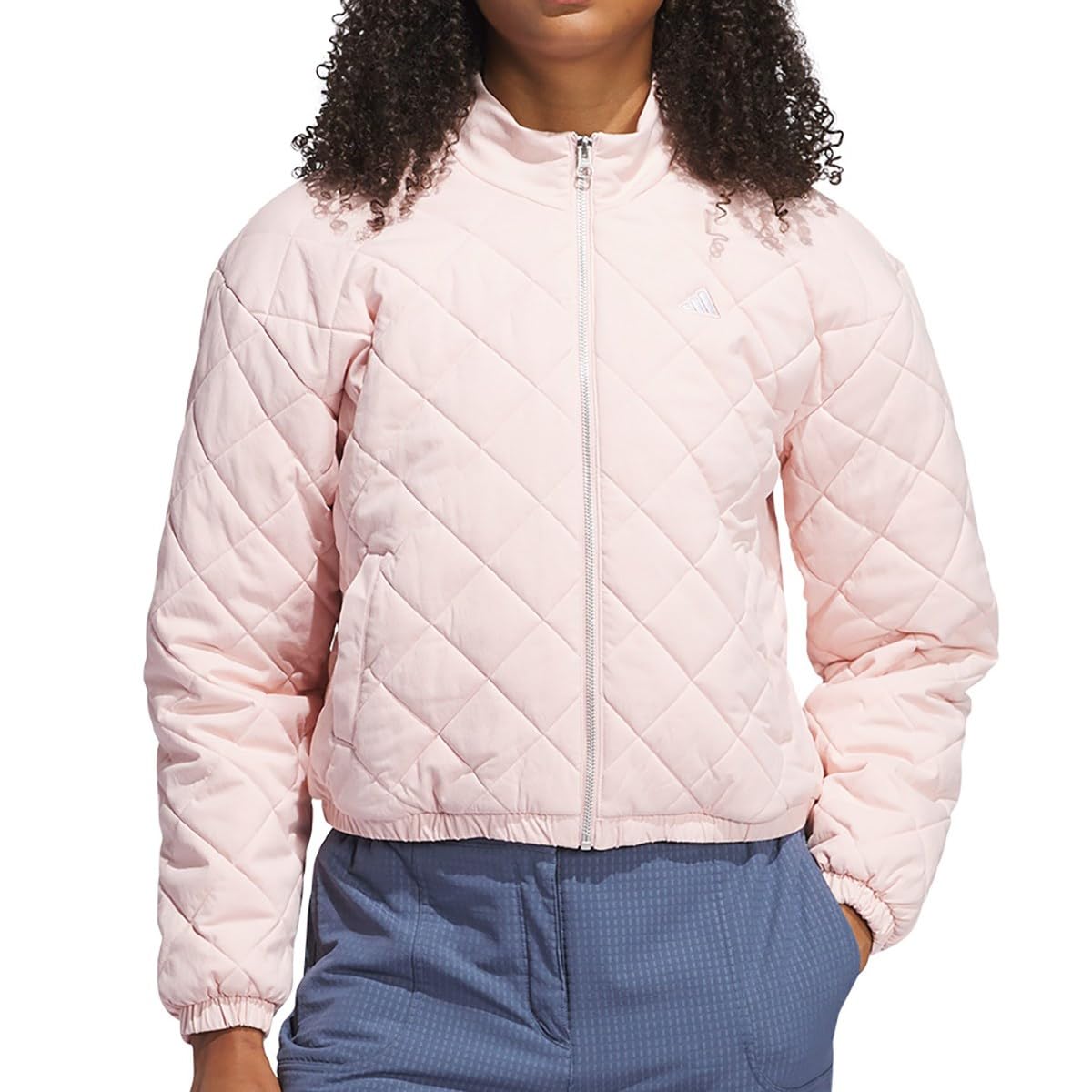アディダス(adidas) ゴルフ レディース ジャケット GO-TO 撥水 フルジップ ショート丈キルトジャケット サンディーピンク JRY36-IM5566