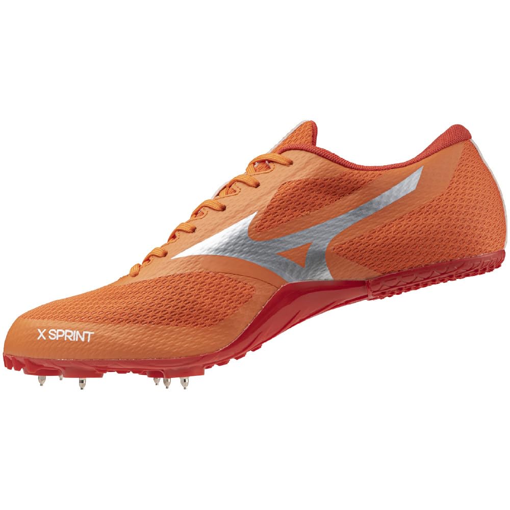 ミズノ(MIZUNO) 陸上 エックススプリント(エントリーモデル／土トラック兼用) 2E オレンジ/シルバー(11) U1GA2424