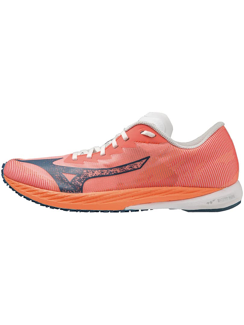 ミズノ(MIZUNO) ランニングシューズ ウエーブデュエル3 軽量 オレンジ×ブルーグリーン×ピンク 2E U1GE216020