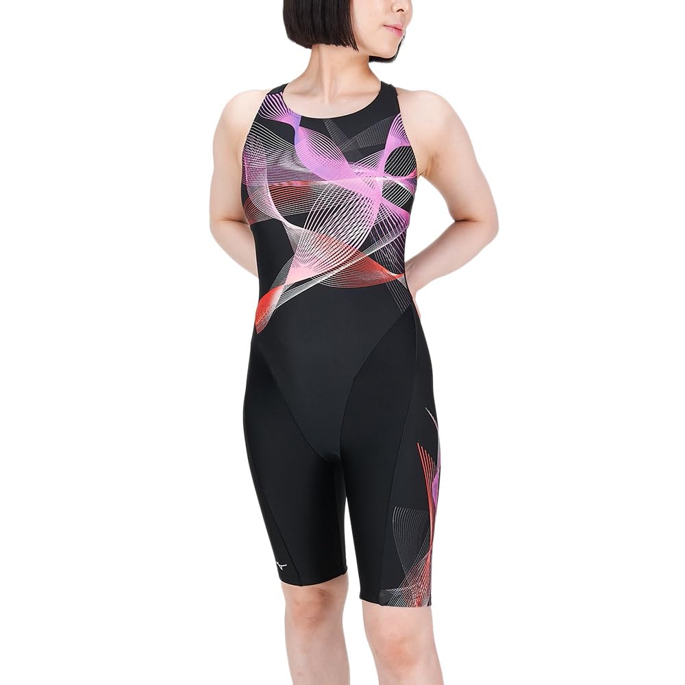 ミズノ(MIZUNO) 水泳 フィットネス水着 ジム用 ストロークワン オールインワン レディース ブラック&times;ピンク N2JGB30496｜カンピスタ