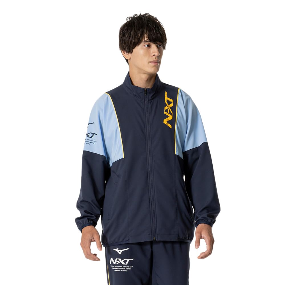 ミズノ(MIZUNO) N-XT ムーブクロスジャケット トレーニング UPF50+ 吸汗速乾 ストレッチ ジャージ 男女兼用 ドレスネイビー 32JCB22014