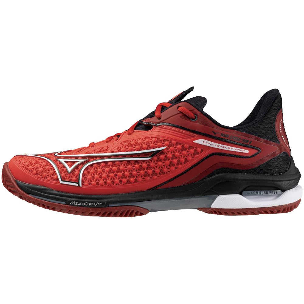 ミズノ(MIZUNO) 庭球シューズ ウエーブエクシードツアー6 OC 軽さ 赤いこと×白いこと×黒いこと 2E 61GB247261