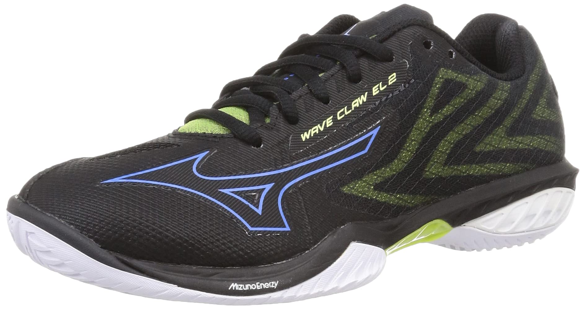 ミズノ(MIZUNO) バドミントンシューズ ウエーブクローEL 2 軽量 屈曲 反発 オールラウンダー ブラック/ブルー/イエロー 3E 71GA228024｜カンピスタ