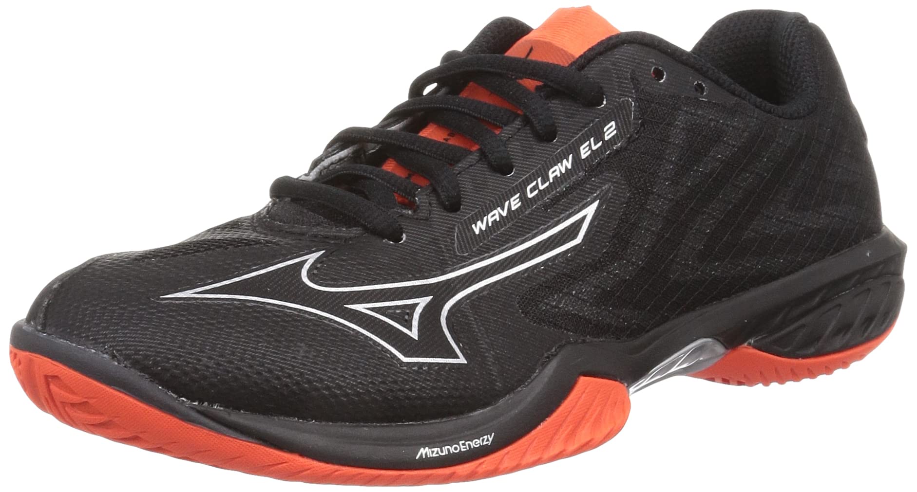 ミズノ(MIZUNO) バドミントンシューズ ウエーブクローEL 2ワイド フィット性 軽量 屈曲 反発 オールラウンダー ブラック/グレー/レッド 4E 71GA228509|カンピスタ