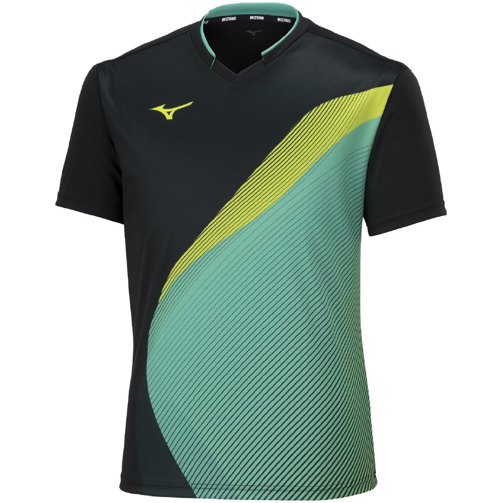 ミズノ(MIZUNO) バドミントン・庭球 力くらべプルオーバー 吸汗速乾 動き分かりやすい 黒いこと×緑であること 72MAA50109