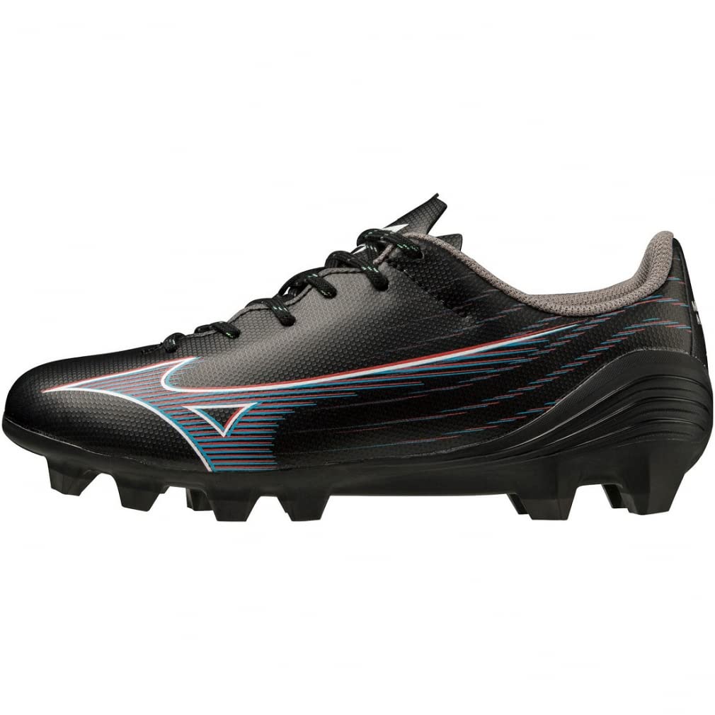ミズノ(MIZUNO) 蹴球スパイク ミズノアルファ SELECT Jr 黒いこと×イグニッションレッド×青碧 2E P1GB236501
