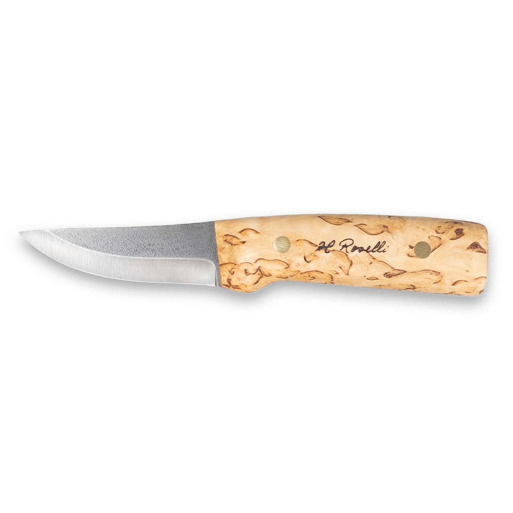 Roselli ロゼリ 狩り人九寸五分 フルタングR100F 【炭素鋼】【カーリーバーチ】Hunting knife フィンランド製 プーッコ