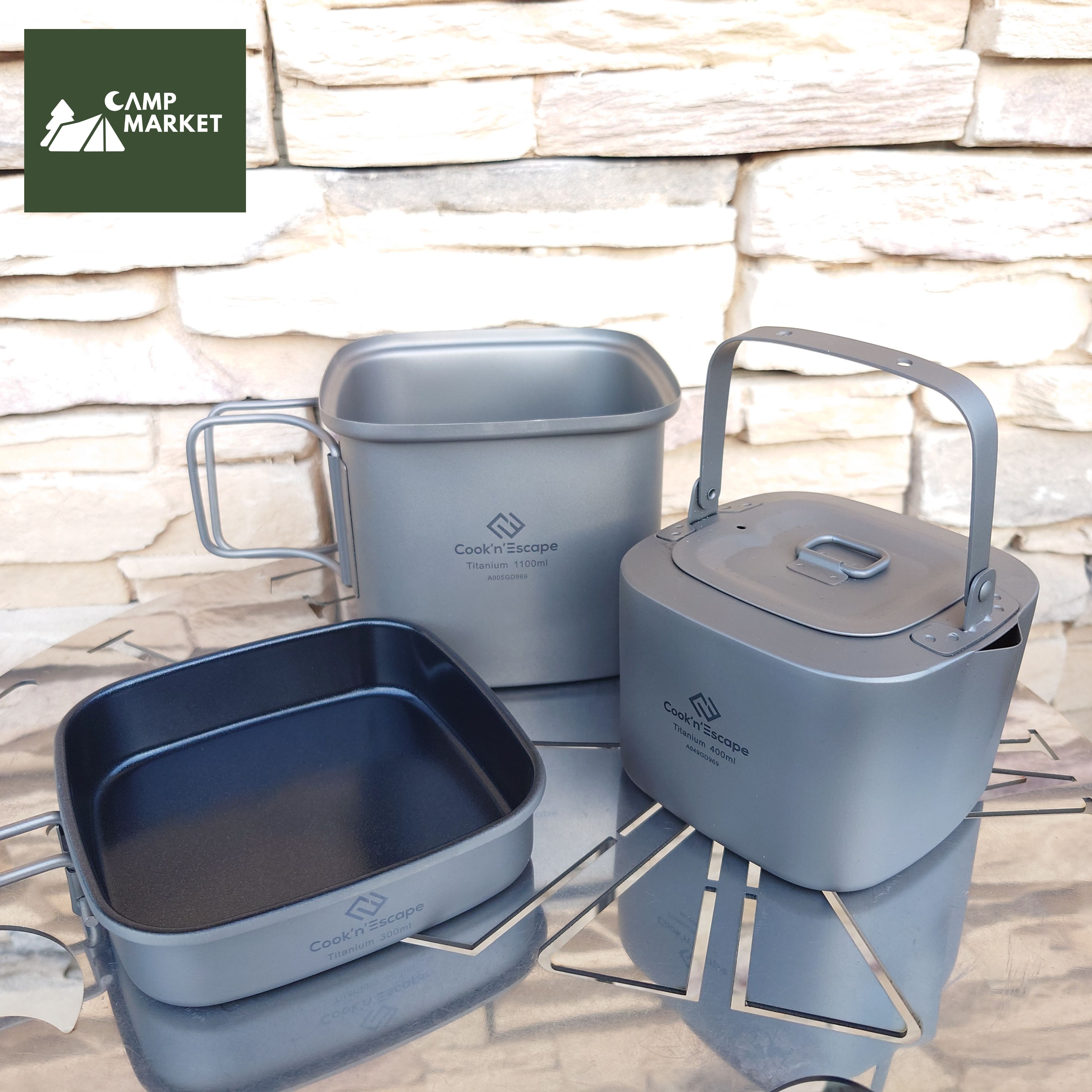 楽天市場】COOK'N'ESCAPE チタン角型クッカーセット 1100ml