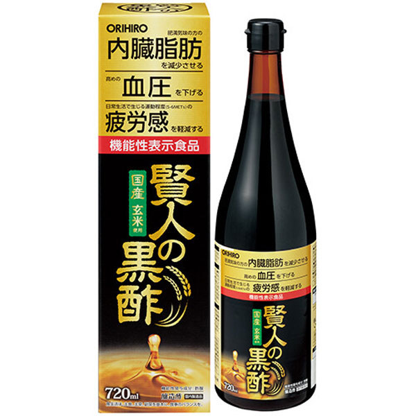 【12本】オリヒロ　賢人の黒酢　720ml