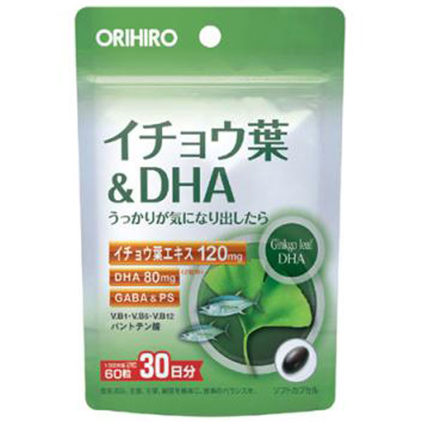 【4袋】オリヒロ　PDイチョウ葉＆DHA　60粒(30日分) 【メール便配送(ポスト投函)、代引不可】