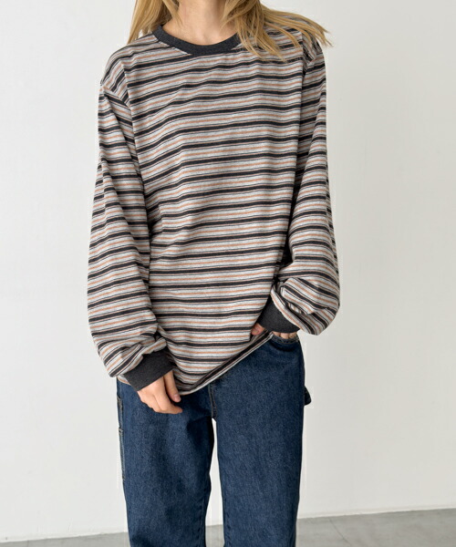 【送料無料】Lakey Park ボーダーBOY’SロンT キャナルジーン CANALJEAN Lakey Park レイキーパーク レディース トップス Tシャツ ロンT 長袖 柄 ボーダー クルーネック コットン 綿 シンプル カジュアル おしゃれ