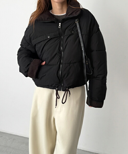 SALE20%OFF】【送料無料】Lakey Park配色パファーショートブルゾン 