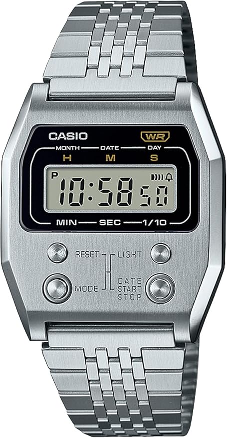 美品　CASIO A1100D-1 シルバー　フルメタル スタンダード（CASIO） CASIO “STANDARD PREMIUM” A1100D-1JF