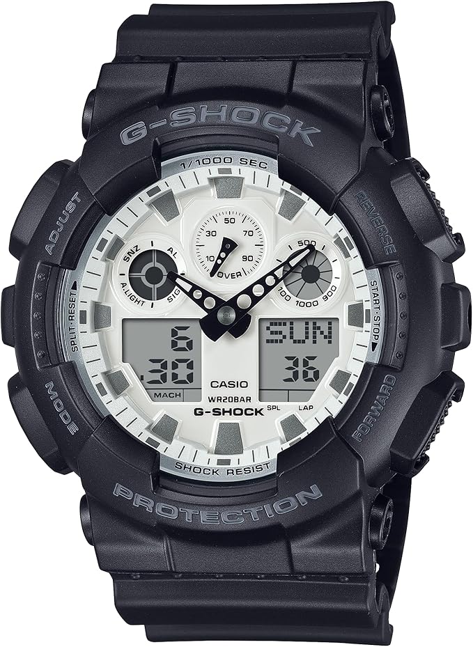 カシオ ウオッチ G-SHOCK Black and brilliant white GA-100WD-1A 黒いこと メンズ CASIO