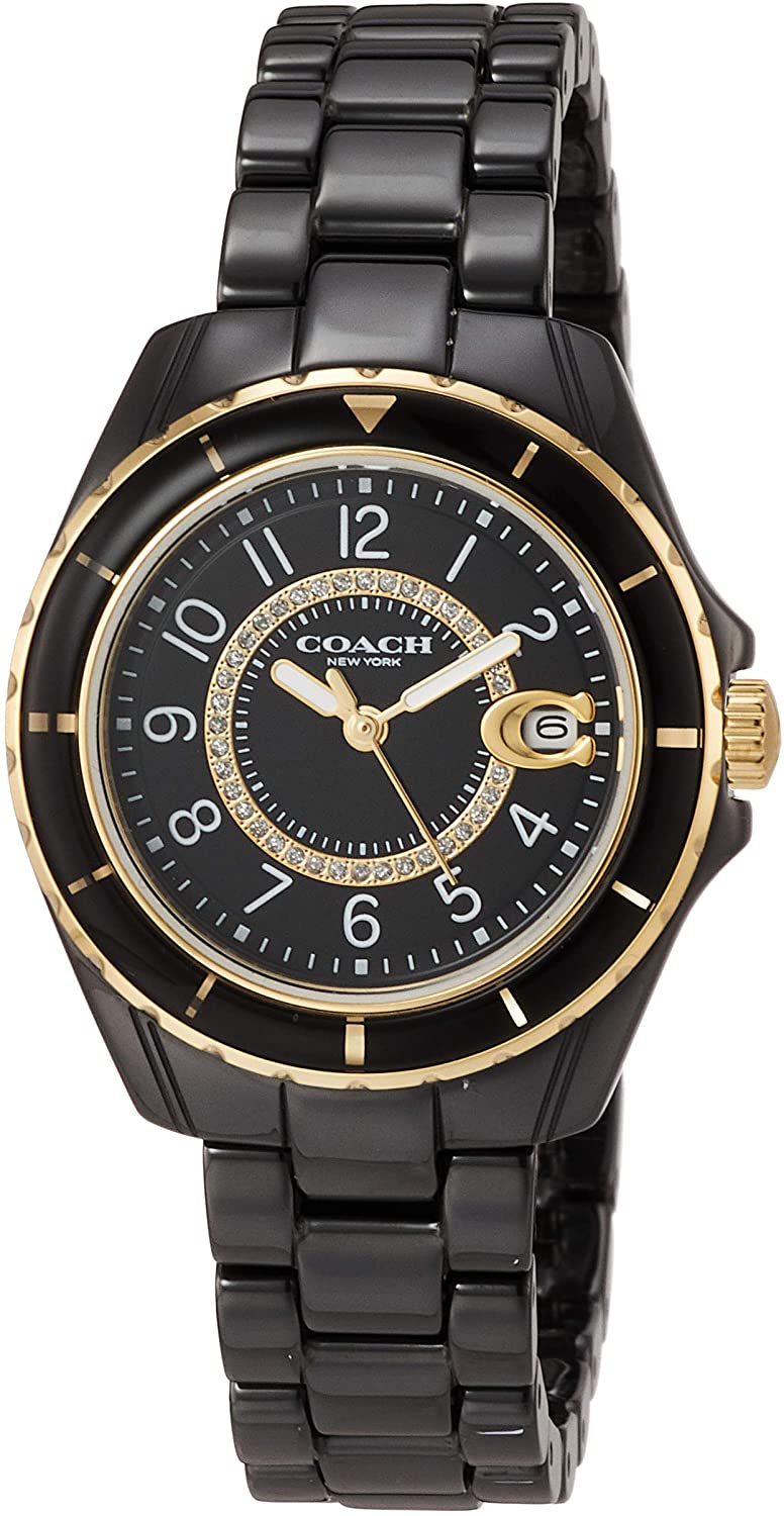 腕時計 セラミック お洒落 クオーツ ロゴCOACH コーチ 14503461レディース PRESTON 32mm ブラック ３針 日常生活防水 新生活 プレゼント 並行輸入品｜カナリア店