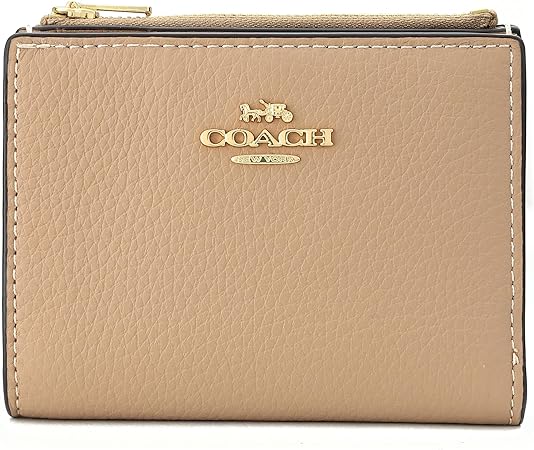 コーチ職 二つ折り紙入れ コマーシャル315-IMTAU ペプルドレザー ベージュ メンズ レディース COACH