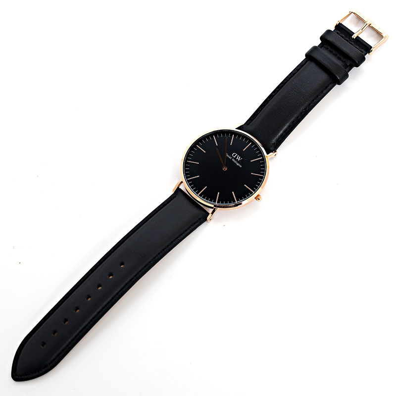 ダニエルウェリントン ウオッチ Classic Sheffield DW00100127 サクラ色ゴールド 黒いこと メンズ Daniel Wellington