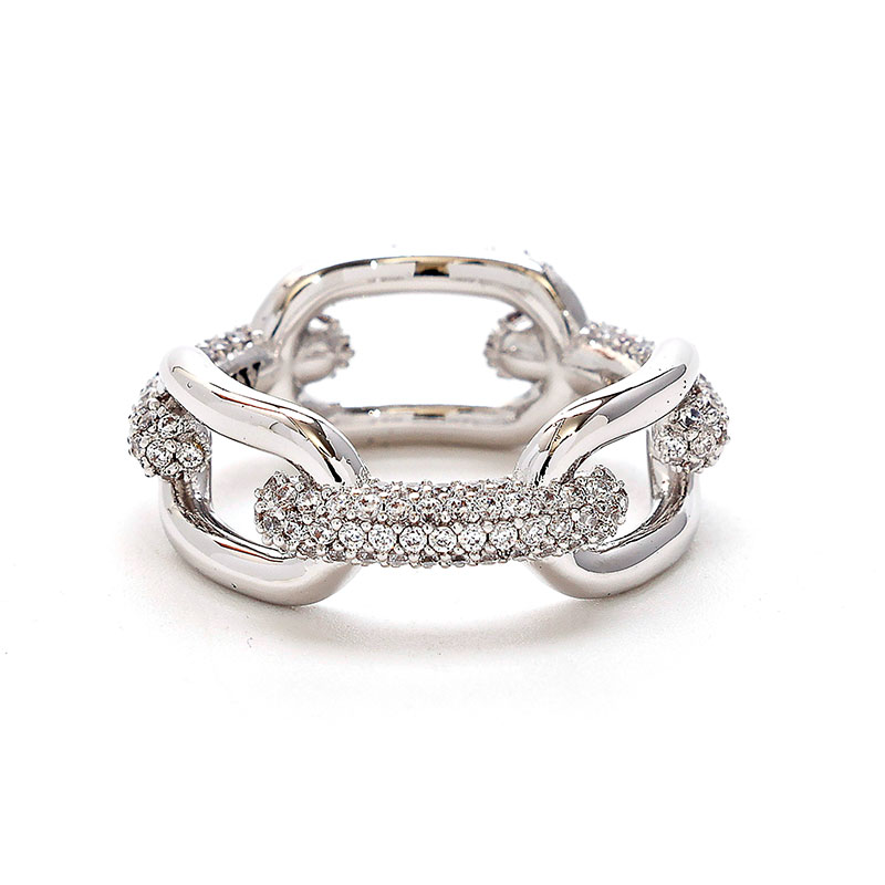 ダニエルウェリントン 指輪 Crystal Link Ring DW00400614 シルバー 9号 メンズ レディース Daniel Wellington｜カナリア店