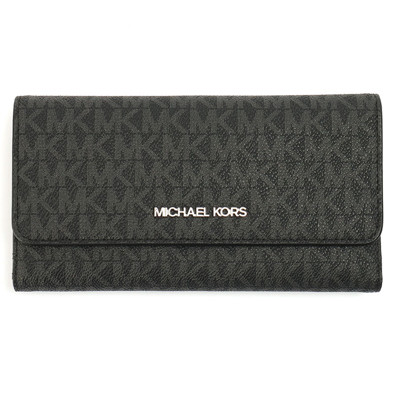 マイケルコース 三つ折り長財布 JET SET TRAVEL LG TRIFOLD 35F8STVF3B-BK ブラック レディース MICHAEL KORS｜カナリア店