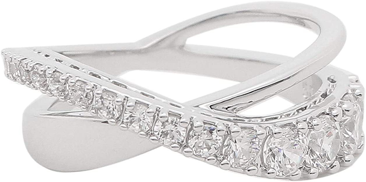 Swarovski ツイストTwist　リング55 Swarovski Twist Ring White, Rhodium plated, Size-55 – Blue Salon