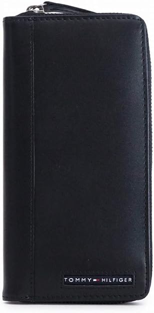 トミーヒルフィガー 長金入れ 31TL13X025 黒いこと なめし革 メンズ TOMMY HILFIGER